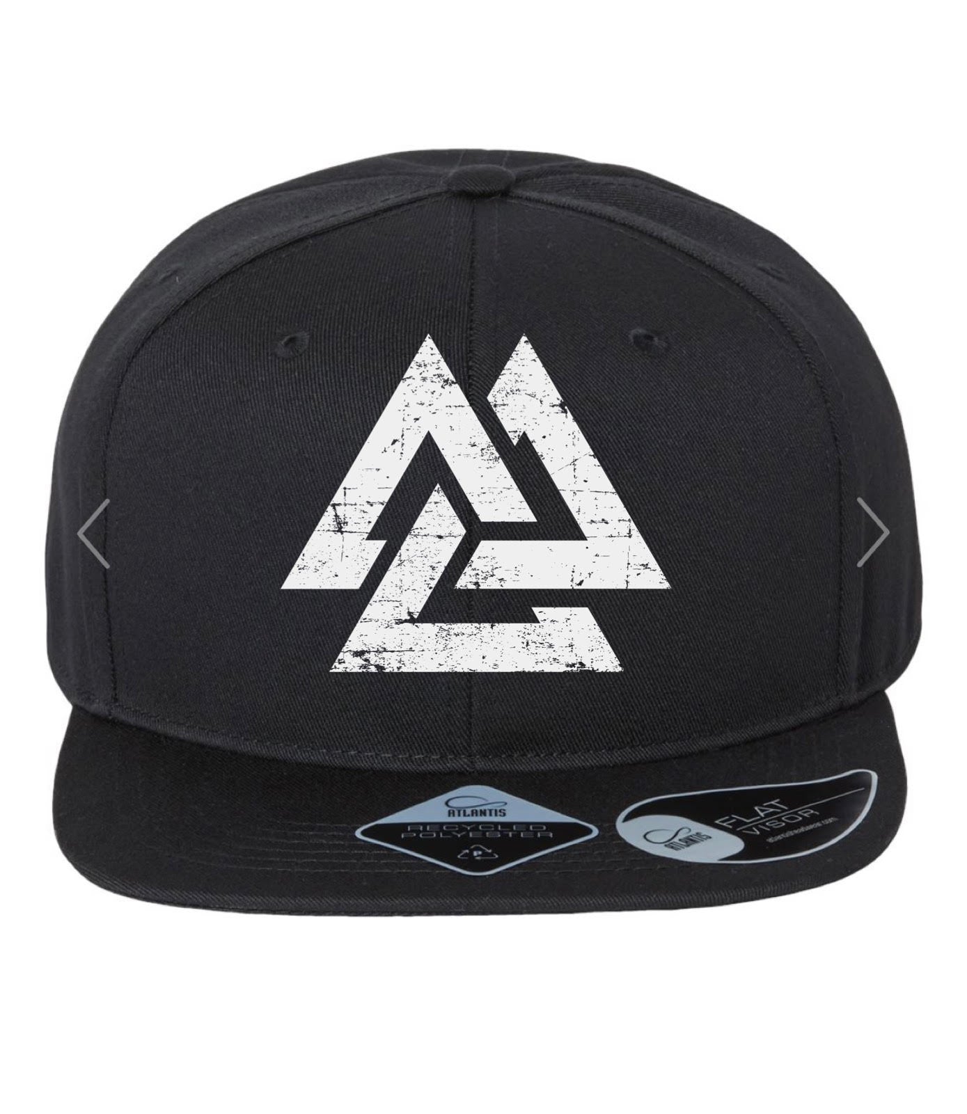 Men's Flat Bill Hat White Logo
